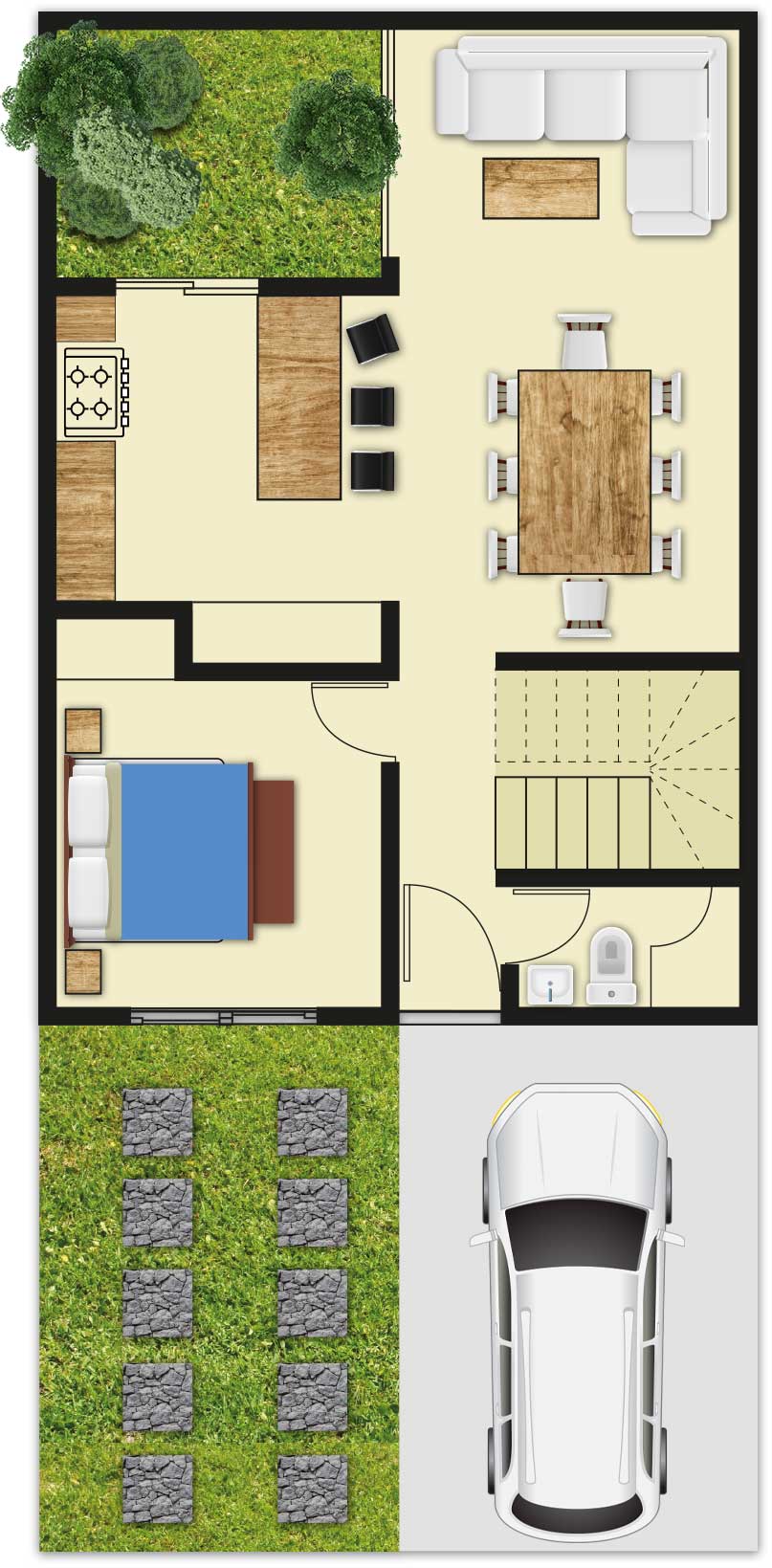 mapa planta baja casa fiorella loretta residencial